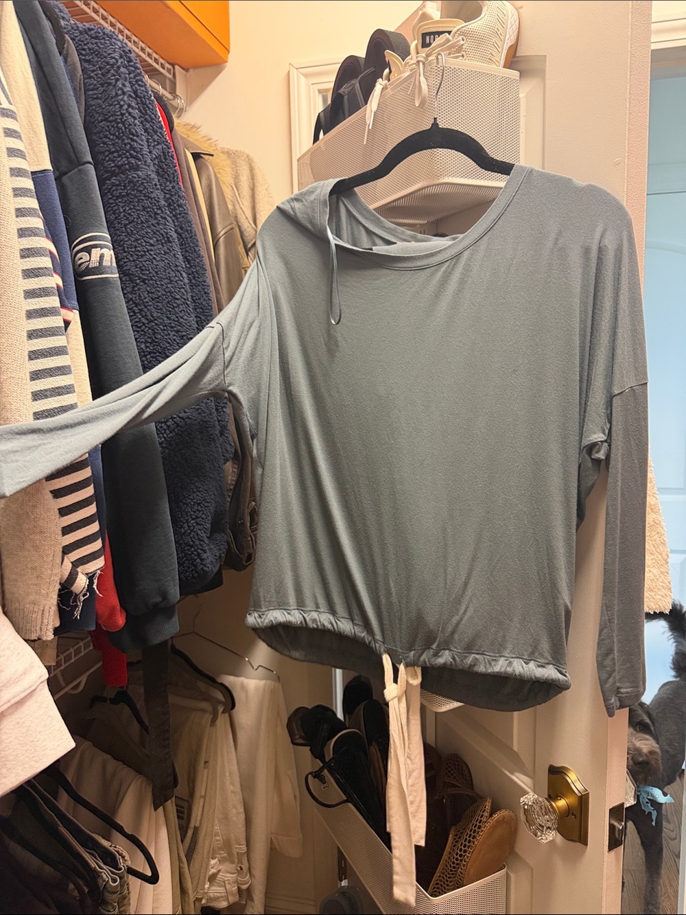Eberjey Soft Slate Blue Women's Long Sleeve Top and pants pjs